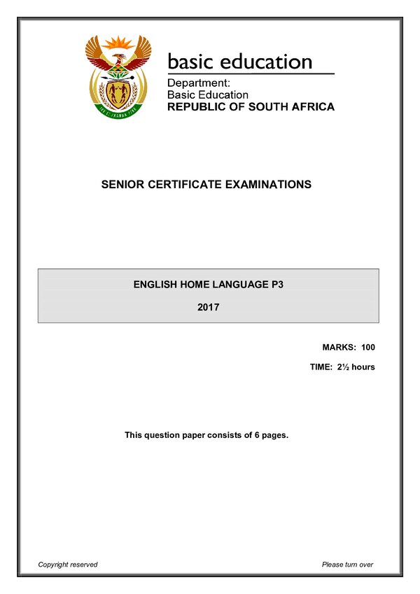 Grade 12 English past paper 1995 – English HL P3 gr12