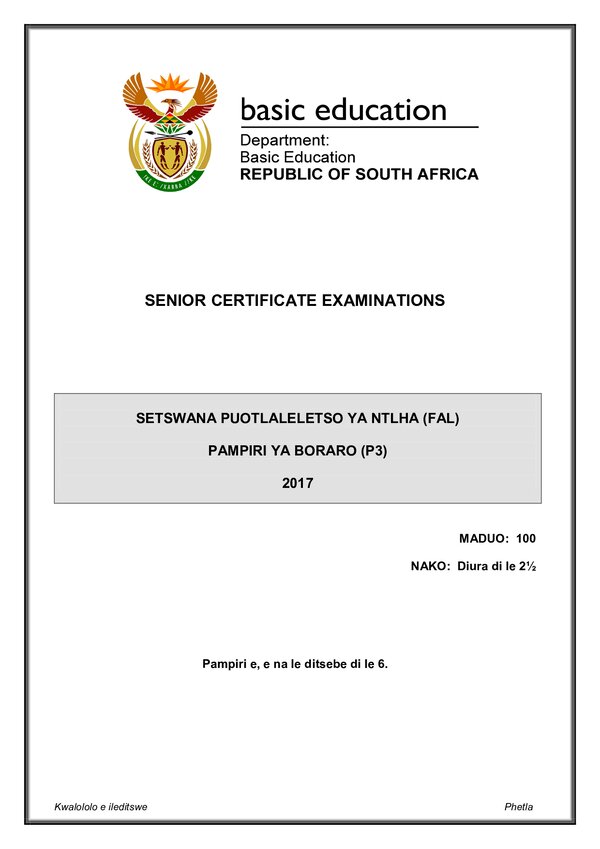 Setswana Fal P3 Gr12