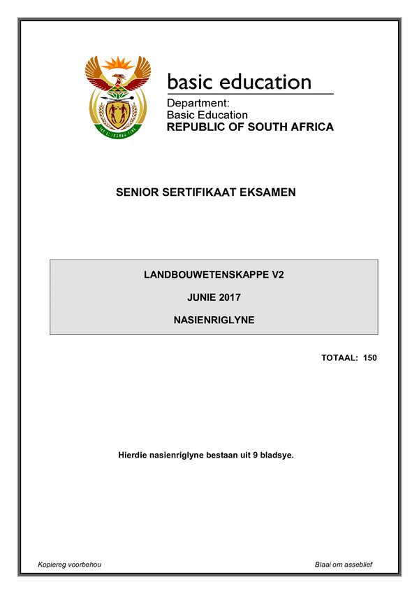 Grade 12 Afrikaans past paper 1993 – Memo 2 (Afrikaans) gr12