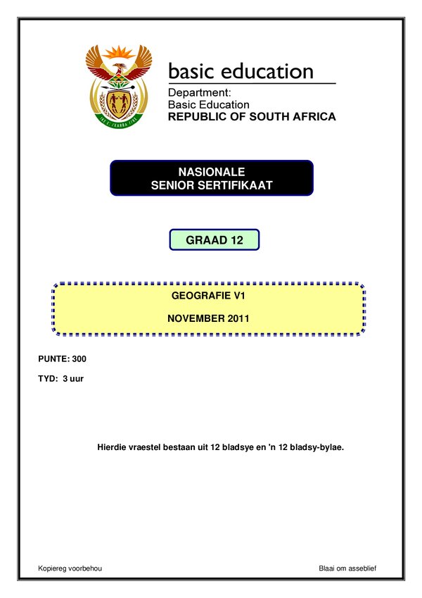 Paper 1 (Afrikaans) Gr12