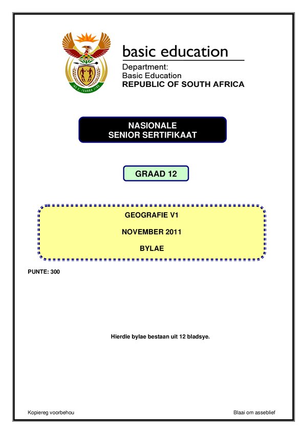 Paper 1 Addendum (Afrikaans) Gr12