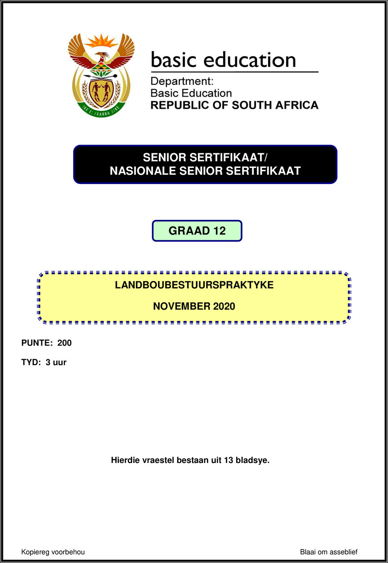 Agricultural Management Practices Nov 2020 Afr Gr12