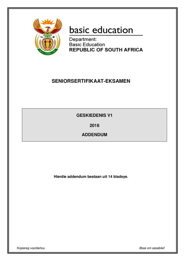 Paper 1 Addendum (Afrikaans) Gr12