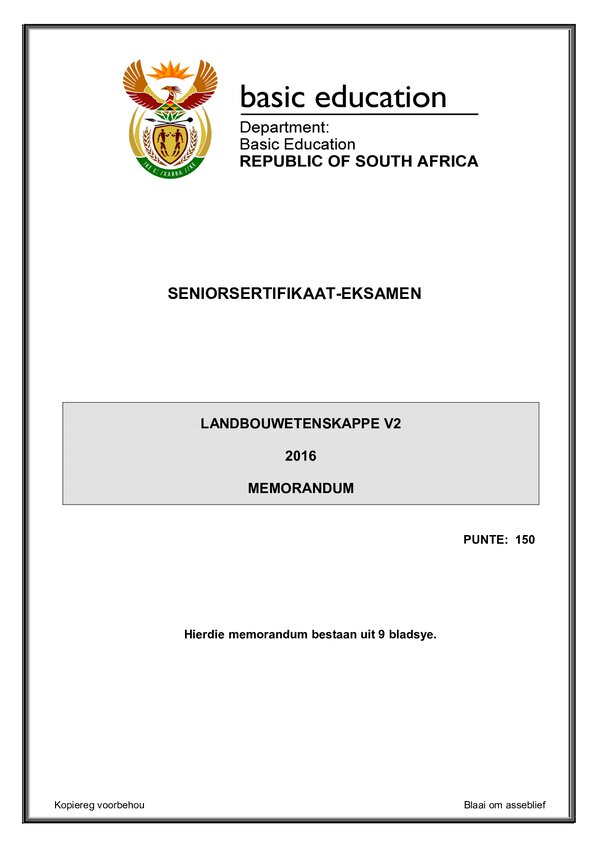 Memo 2 (Afrikaans) Gr12