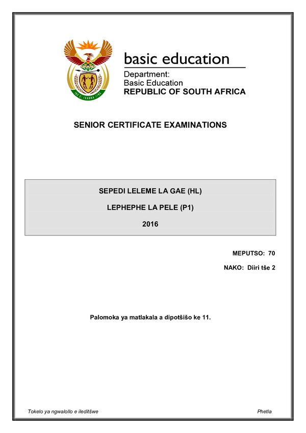 Sepedi Hl P1 Gr12