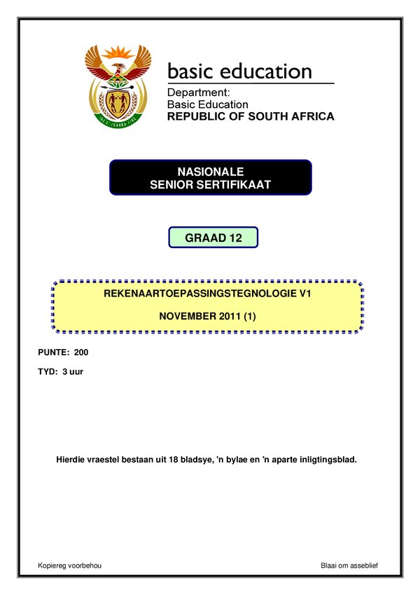 Computer Aplication Technology P1 Information Sheet Backup (Afrikaans)