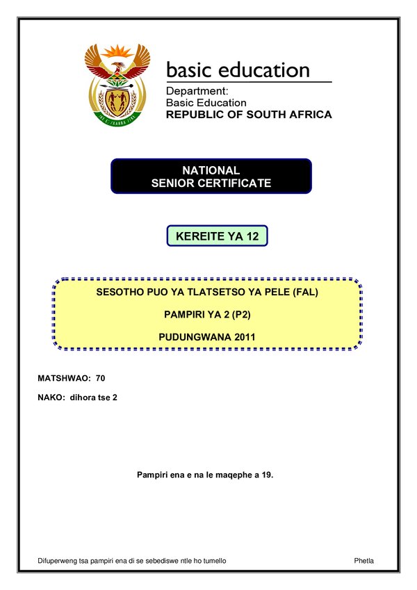 Sesotho Fal P2