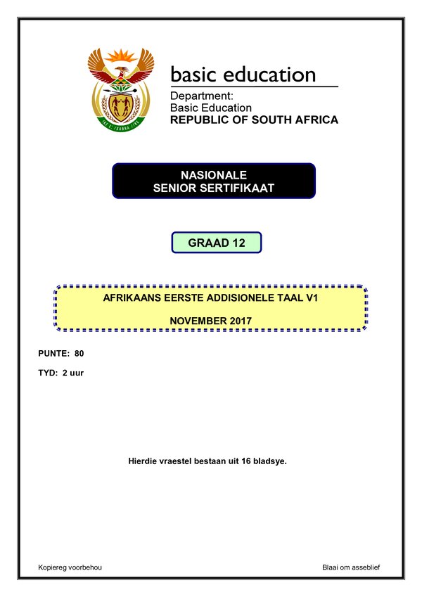 Afrikaans Fal P1