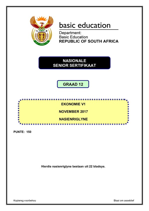 Economics Memo 1 (Afrikaans)
