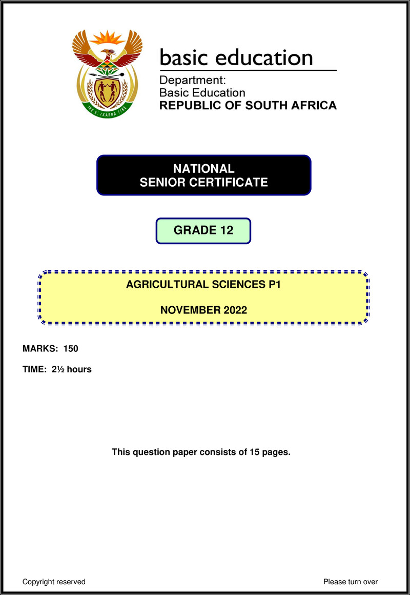 Agricultural Sciences P1 Nov 2022 Eng Gr12