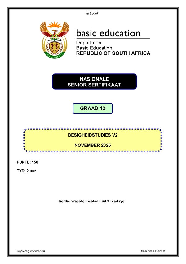 Business Studies Paper 2 (Afrikaans)