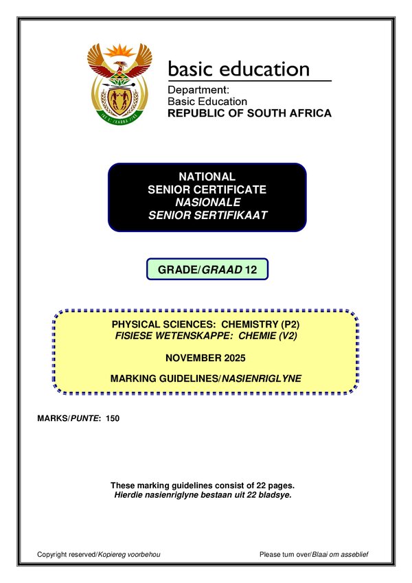 Physical Sciences Memo 2 (English Afrikaans)