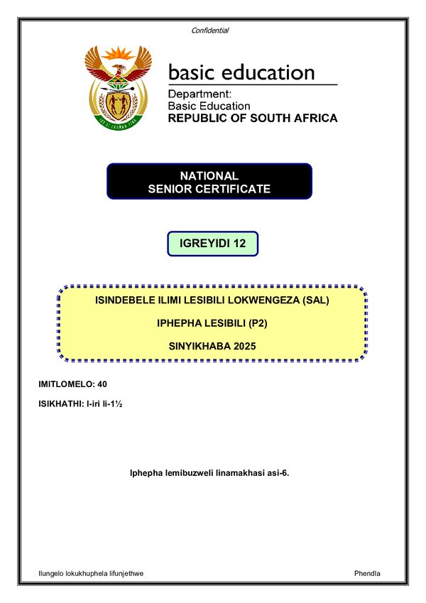 Isindebele Sal P2