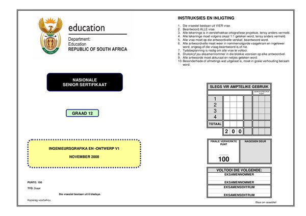 Engineering Graphics And Design P1 Afrikaans