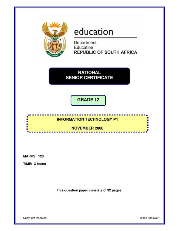Information Technology P1 English