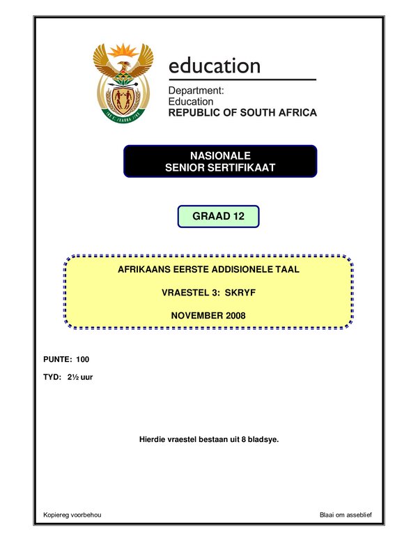 Afrikaans Fal P3