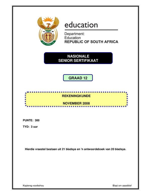 Accounting Afrikaans