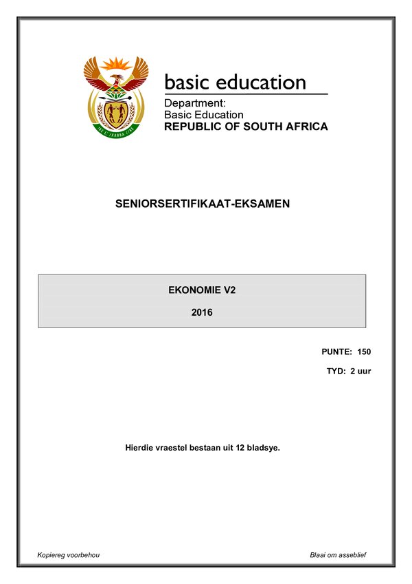 Economics Paper 2 (Afrikaans)