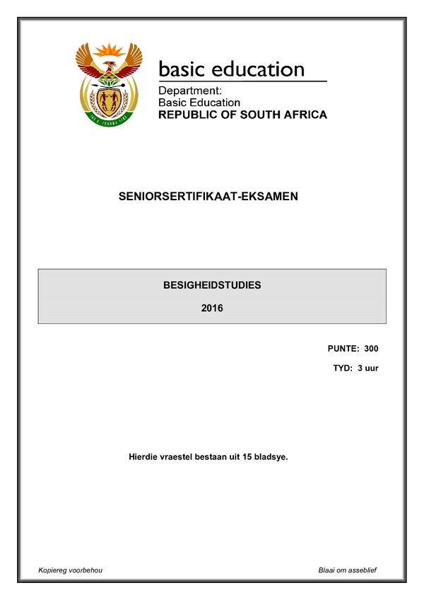 Business Studies Paper 1 (Afrikaans)