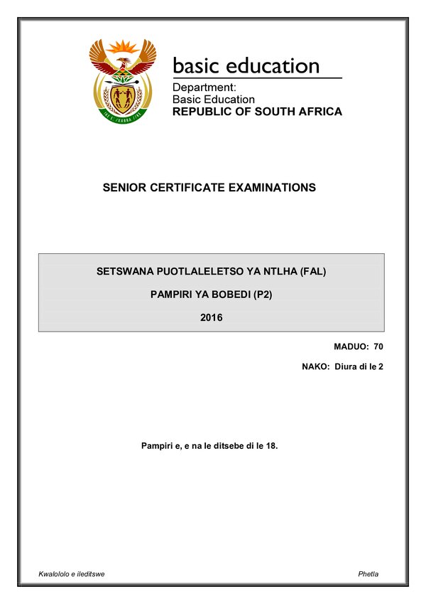 Setswana Fal P2