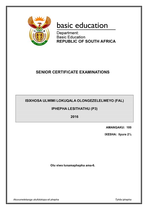 Isixhosa Fal P3