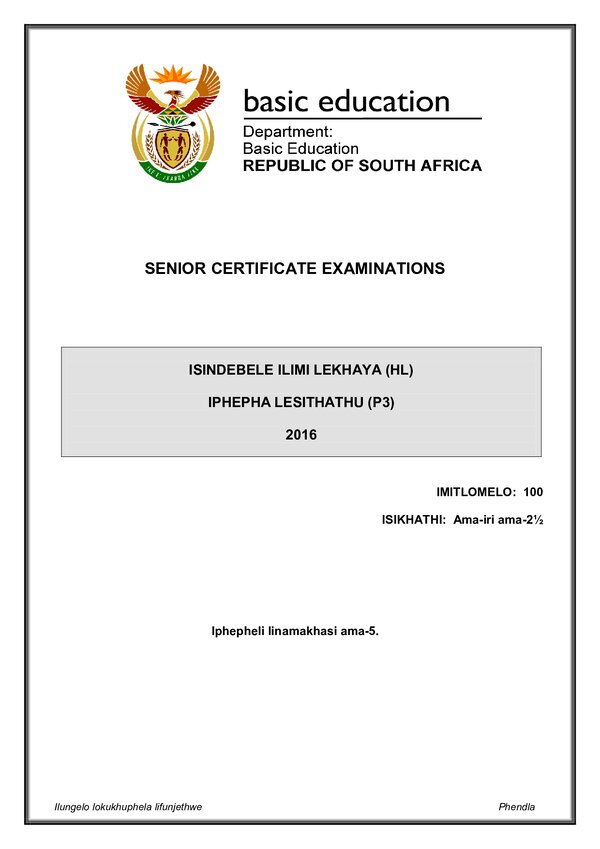Isindebele Hl P3