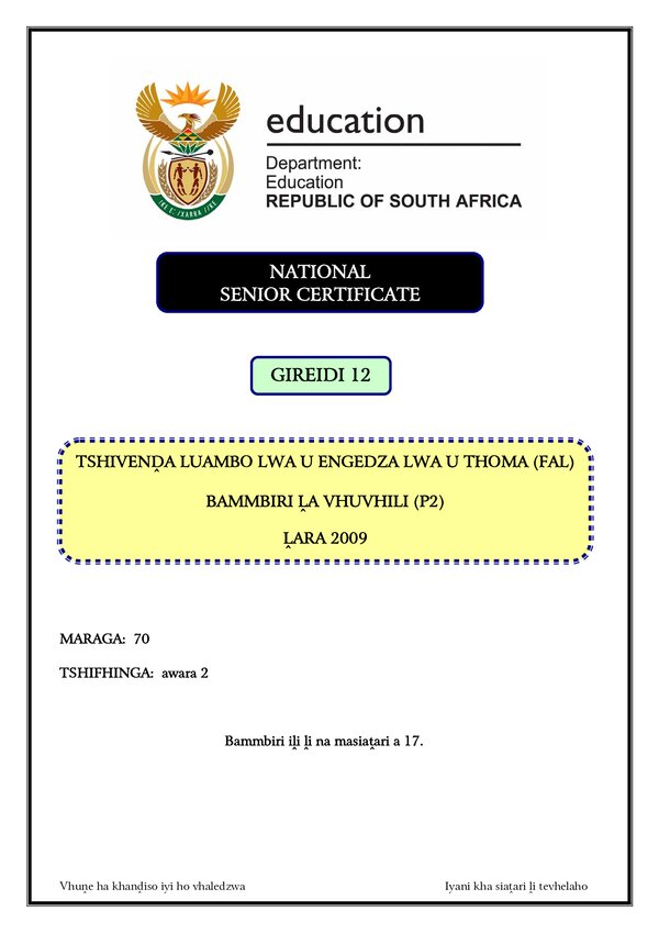 Tshivenda Fal P2