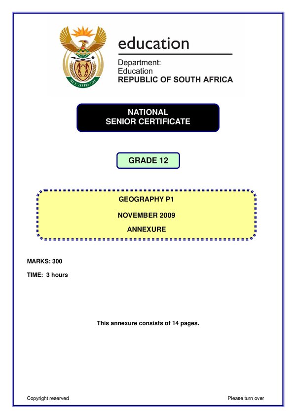 Geography Paper 1 English (Annexure)