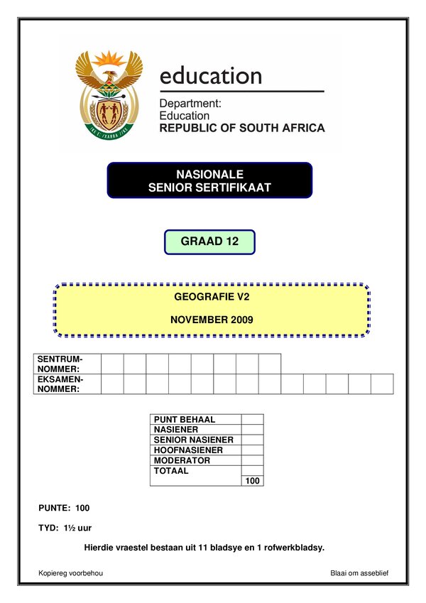 Geography Paper 2 (Afrikaans)