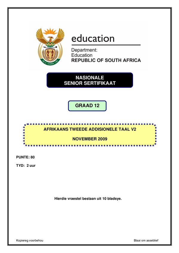 Afrikaans Sal P2
