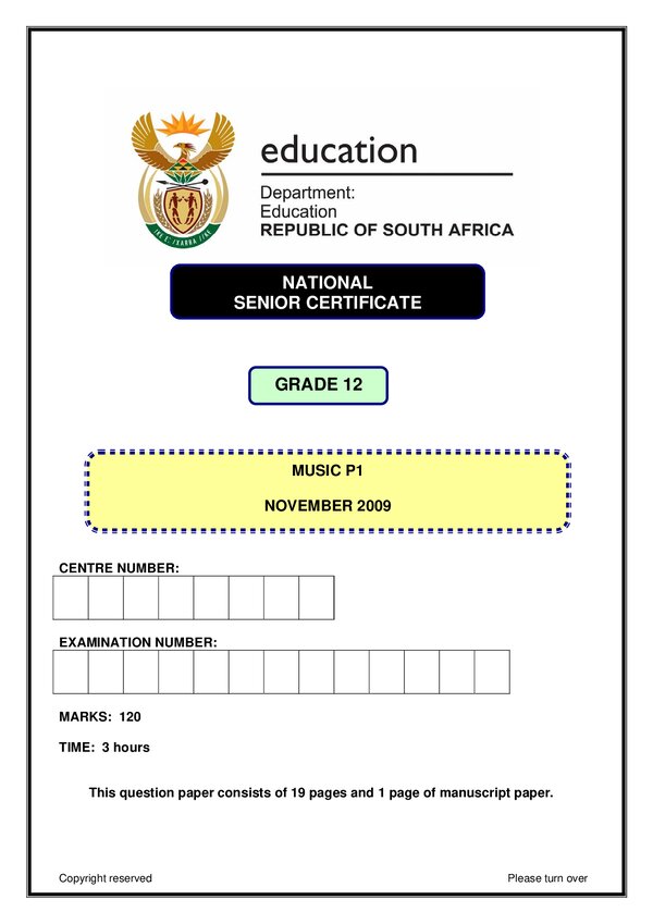 Music Paper 1 (English)