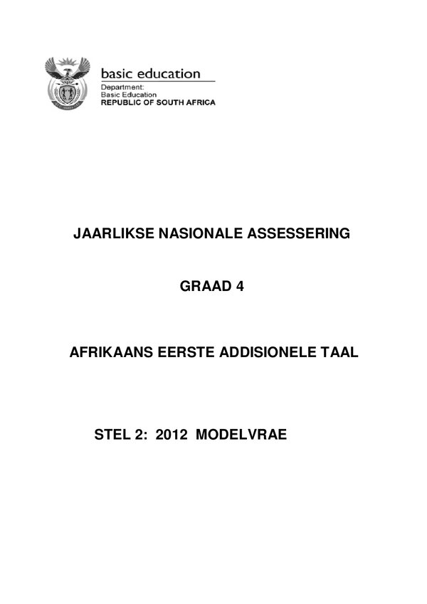 Computer Application Technology Memo 1 Optional Speed (Afrikaans)