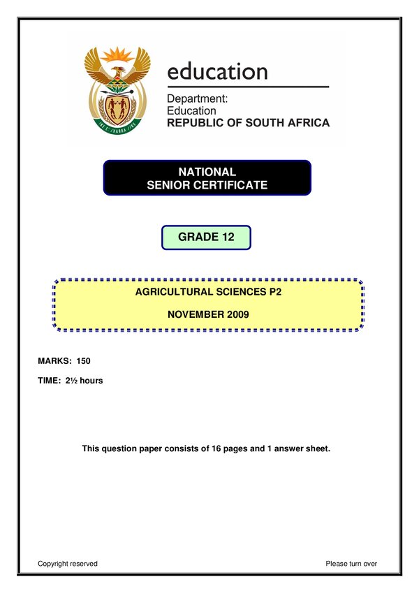 Agricultural Sciences Memo 2 (English)