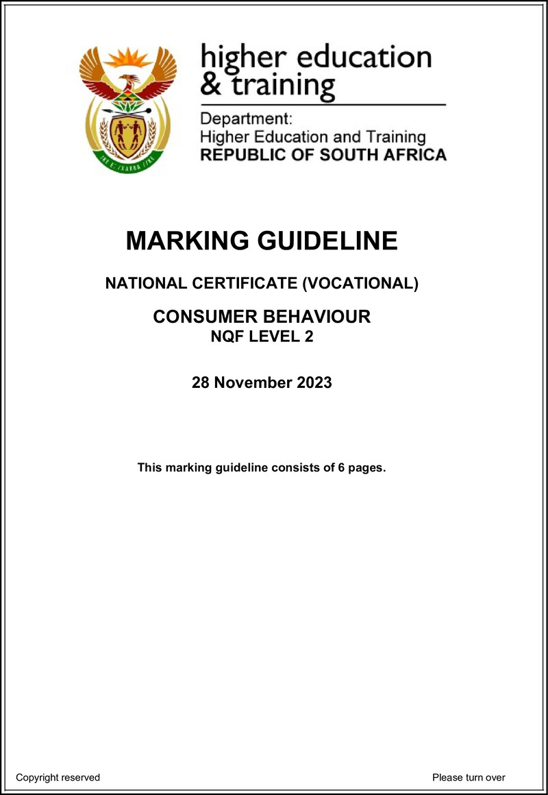 Nc630 Consumer Behaviour L2 Memo Nov 2023