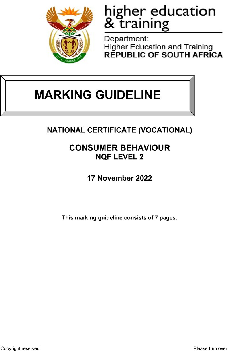 Nc630 Consumer Behaviour L2 Nov Memo 2022 Signed Off