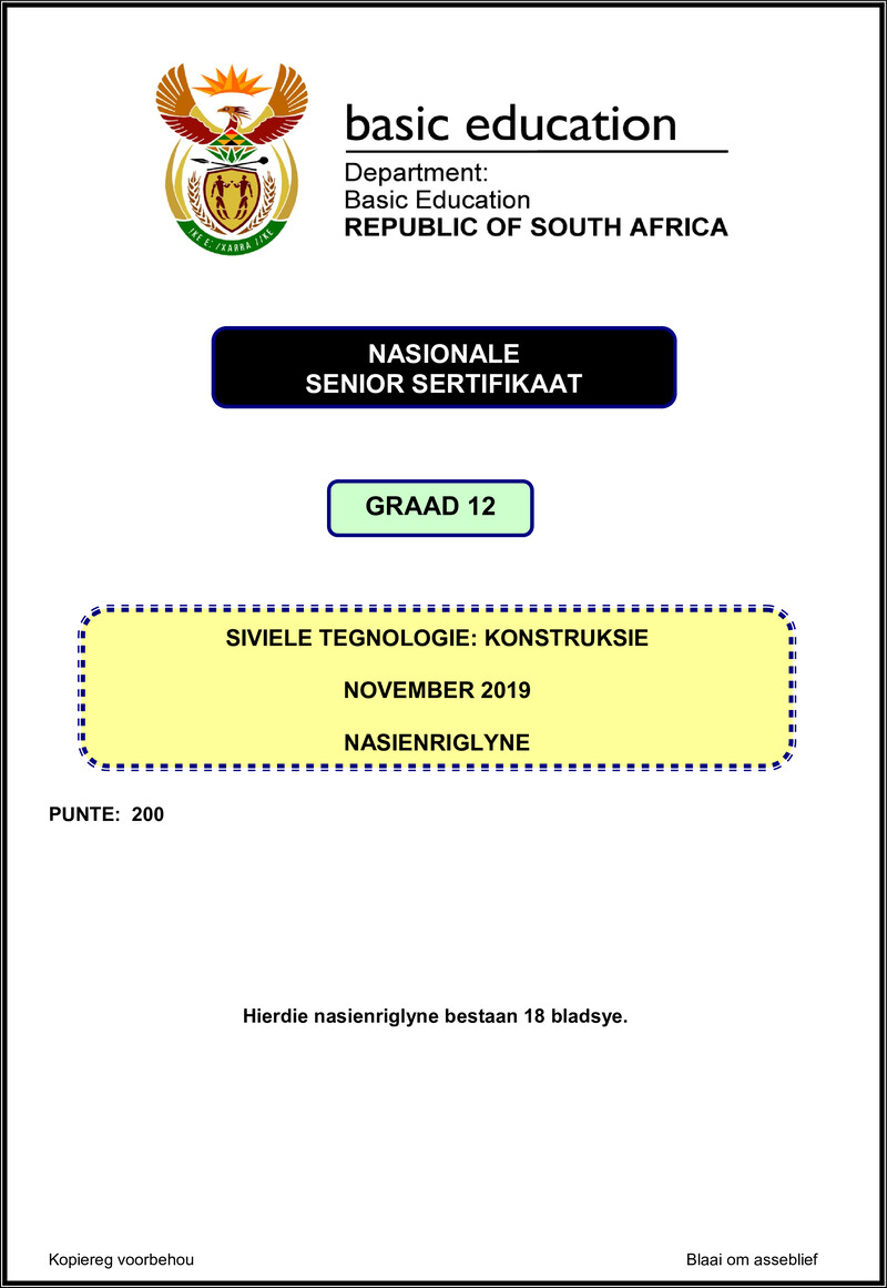 Civil Technology Nov 2019 Construction Memo Afr Gr12
