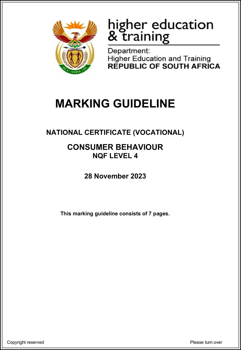 Nc650 Consumer Behaviour L4 Nov Memo 2023 Signed Off