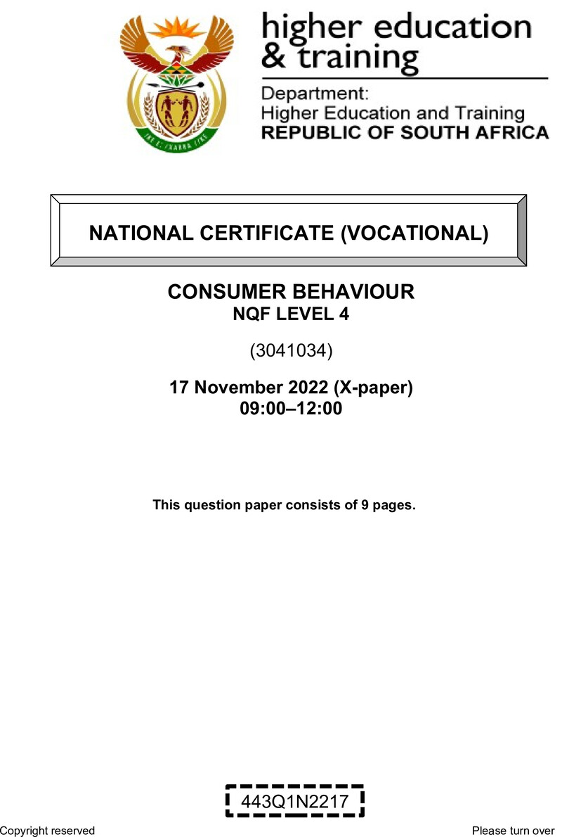Nc650 Consumer Behaviour L4 Nov QP 2022 Signed Off