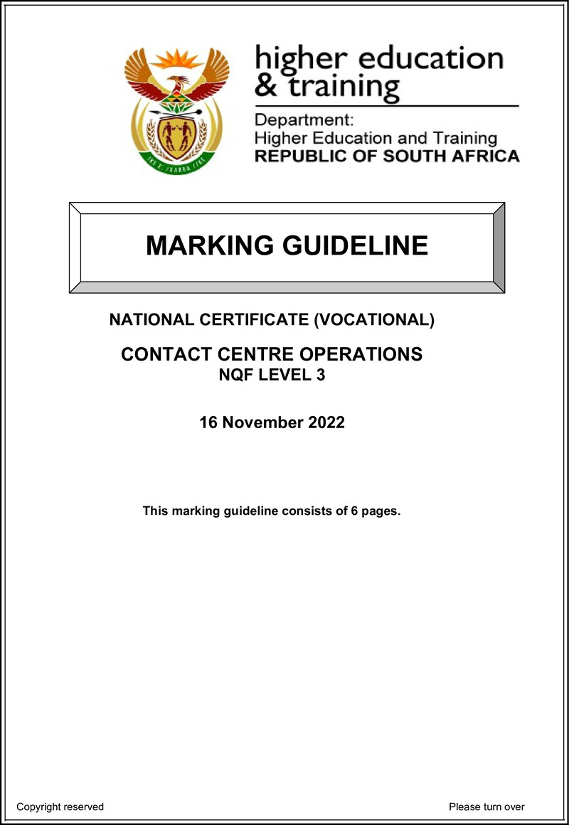 Nc670 Contact Centre Operations L3 Memo Nov 2022