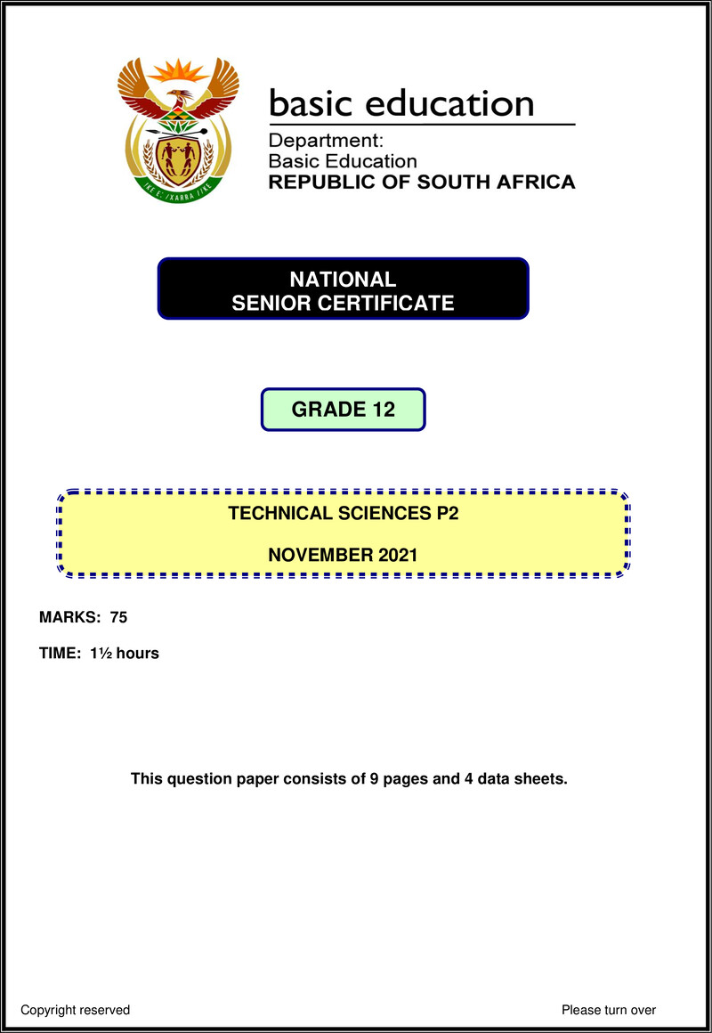 Technical Sciences P2 Nov 2021 Eng Gr12