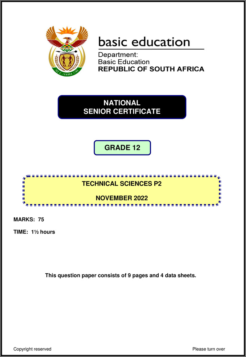 Technical Sciences P2 Nov 2022 Eng Gr12