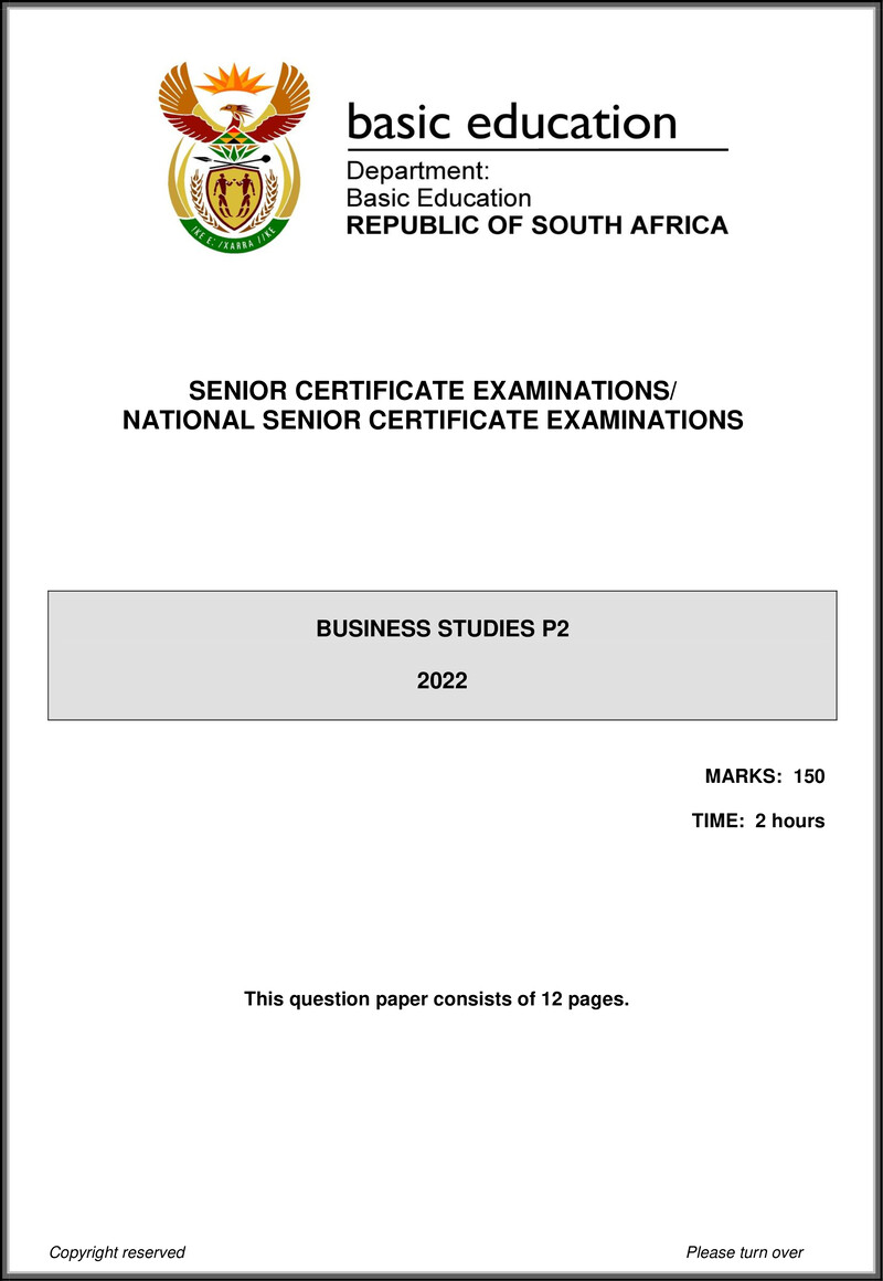 Business Studies P2 May June 2022 Eng Gr12