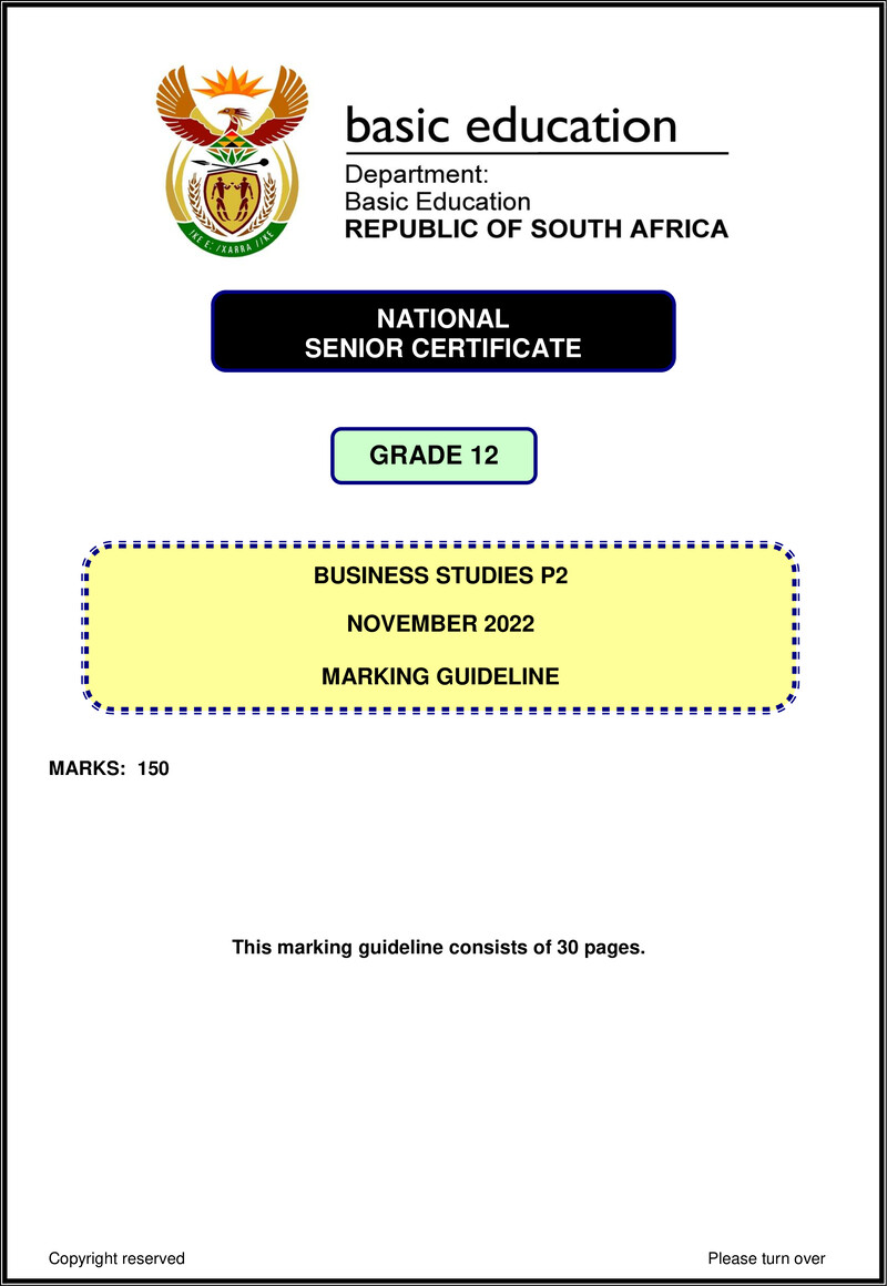 Business Studies P2 Nov 2022 Mg Eng Gr12