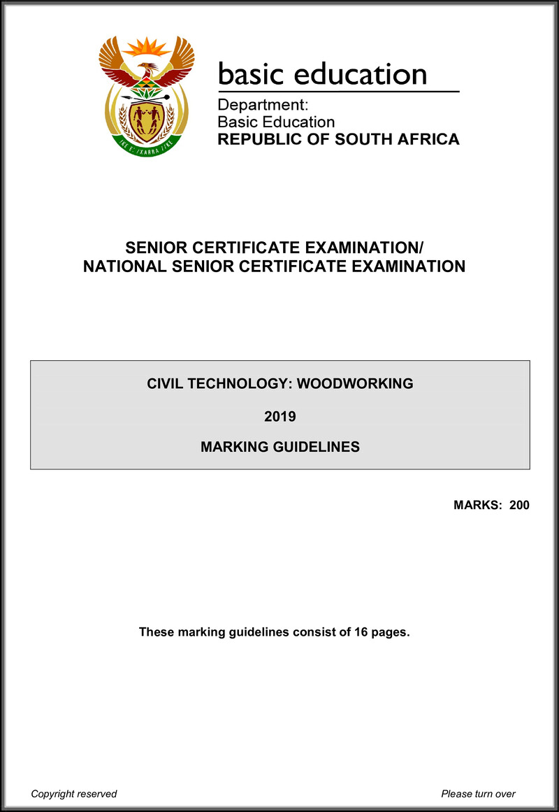 Civil Technology May June 2019 Wood Working Memo Eng Gr12