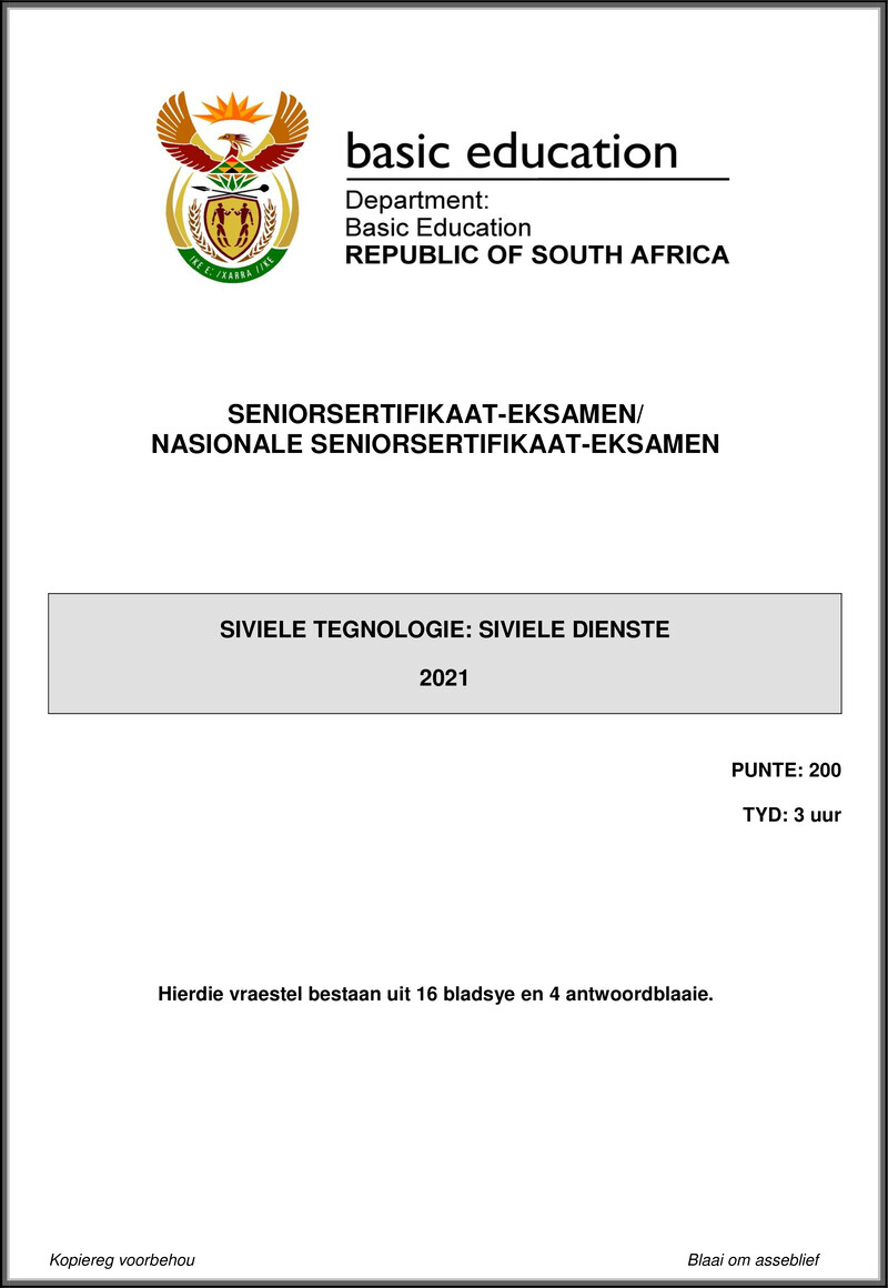 Civil Technology May June 2021 Civil Services Afr Gr12