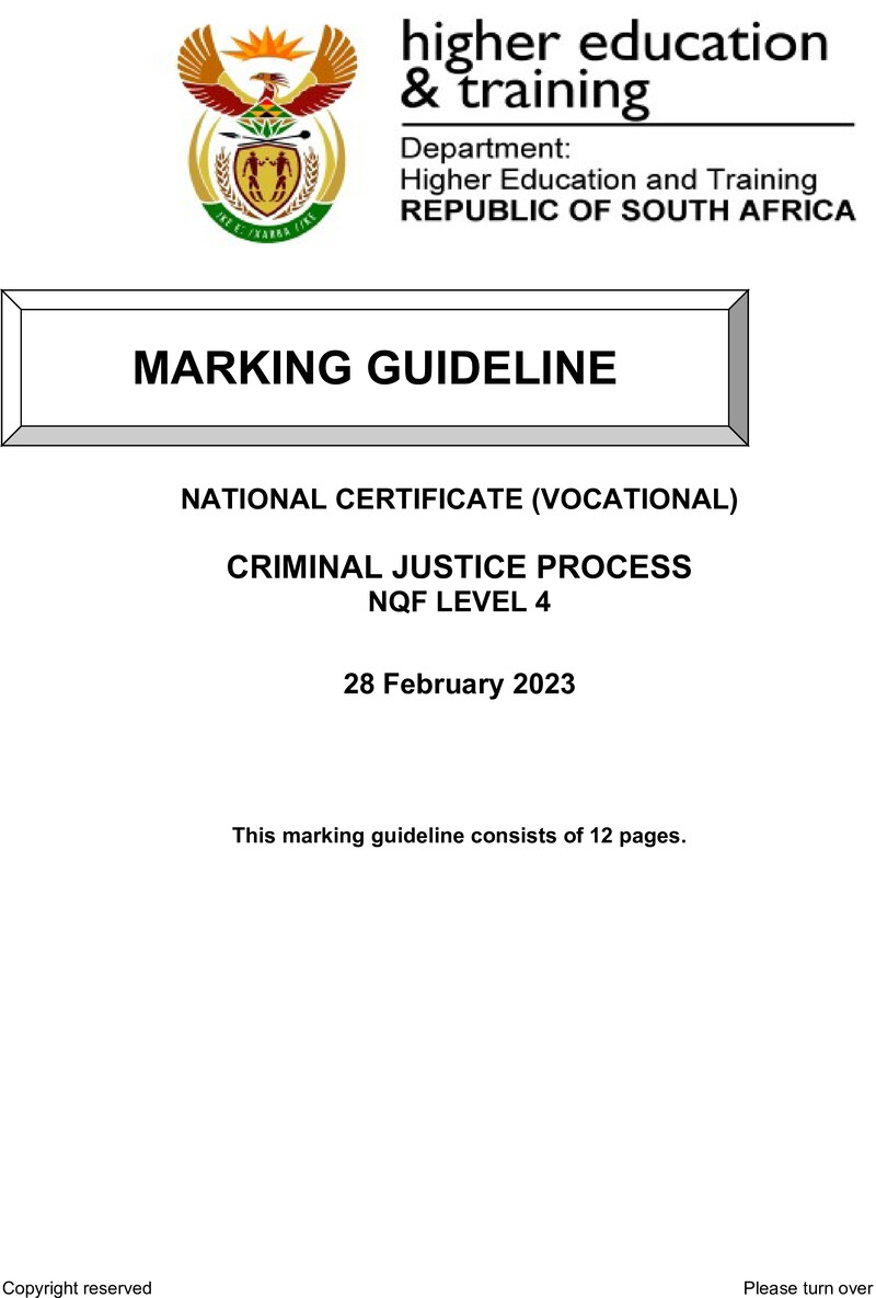 Nc690 Criminal Justice Process L4 Supp Memo Feb 2023 Signed Off