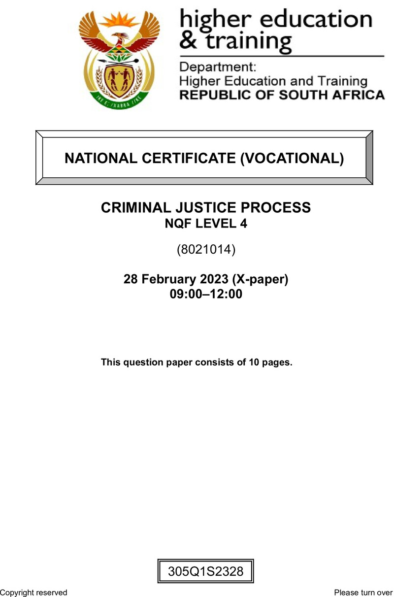 Nc690 Criminal Justice Process L4 Supp QP Feb 2023 Signed Off