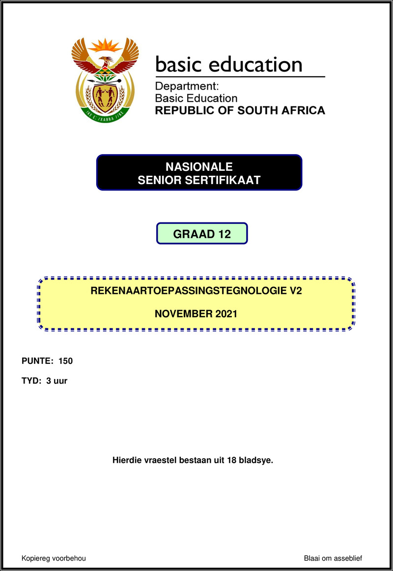 Computer Application Technology P2 Nov 2021 Afr Gr12