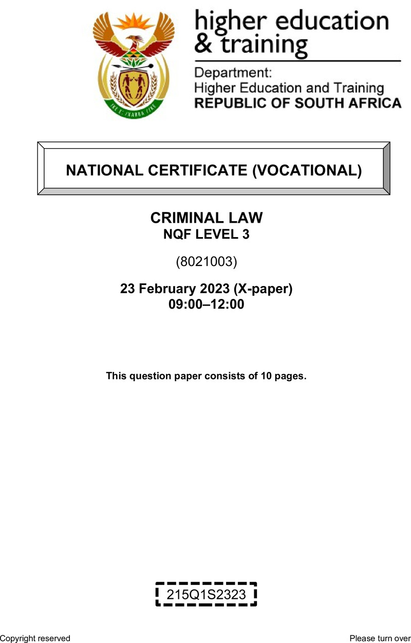 Nc710 Criminal Law L3 QP Feb 2023 Signed Off