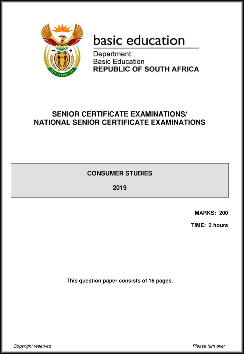 Consumer Studies May June 2019 Eng Gr12